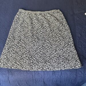 Chic Navy and White A-Line Skirt